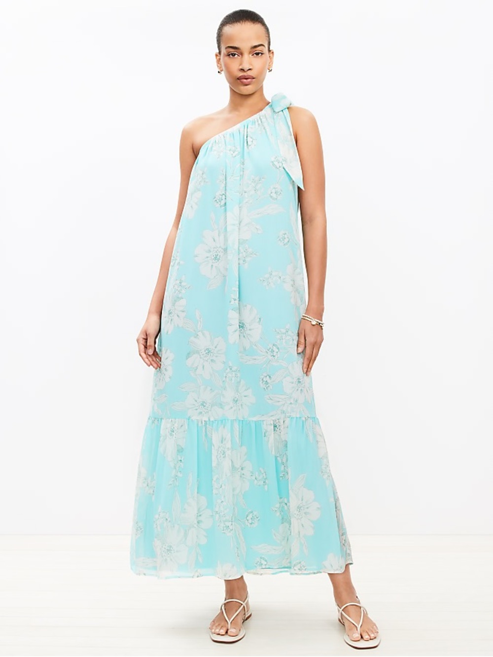 Garden Tie One Shoulder Flounce Midi Dress ๐ Worn once - Picture 2 of 10